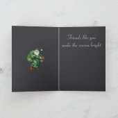 Victoriaanse Kerstman met groene gewaden knippen Kaart (Binnen)