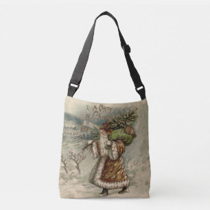Victoriaanse Kerstman met kerstboom Crossbody Tas