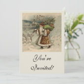 Victoriaanse Kerstman met kerstboom Kaart (Staand voorkant)