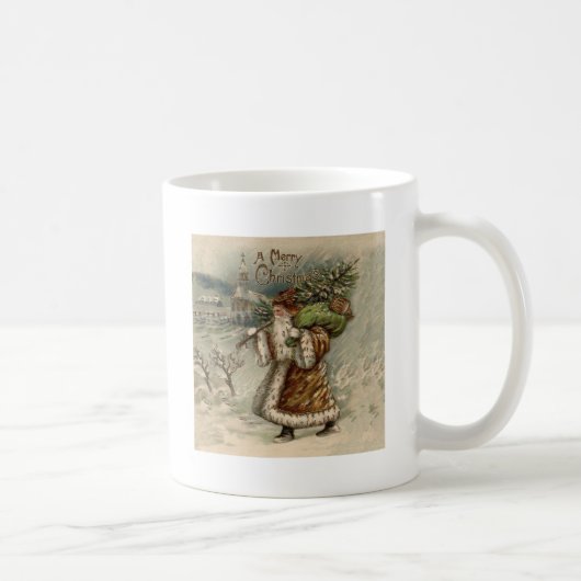 Victoriaanse Kerstman met kerstboom Koffiemok (Rechts)