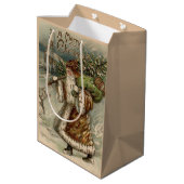 Victoriaanse Kerstman met kerstboom Medium Cadeauzakje (Achterkant Gekanteld)