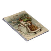 Victoriaanse Kerstman met kerstboom Notitieboek (Rechterzijde)
