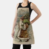 Victoriaanse Kerstman met kerstboom Schort (Insitu)