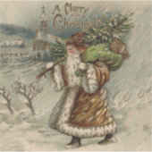 Victoriaanse Kerstman met kerstboom Sticker (Voorkant)