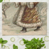 Victoriaanse Kerstman met kerstboom Theedoek (Gevouwen)
