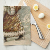 Victoriaanse Kerstman met kerstboom Theedoek (Quarter Fold)