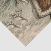 Victoriaanse Kerstman met kerstboom Tissuepapier (Detail)