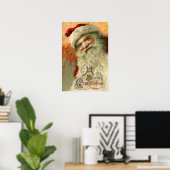 Victoriaanse Kerstman Portret, Vintage Kerstmis Poster (Thuiskantoor)
