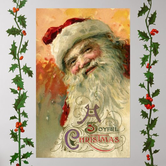 Victoriaanse Kerstman Portret, Vintage Kerstmis Poster