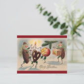 Victoriaanse Kerstman van dennenappel Feestdagenkaart (Staand voorkant)