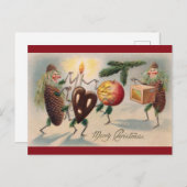 Victoriaanse Kerstman van dennenappel Feestdagenkaart (Voorkant / Achterkant)