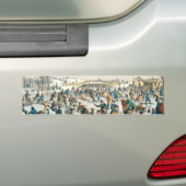 Victoriaanse Kerstmis Central Park Currier & Ives Bumpersticker (Op auto)