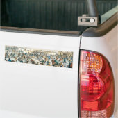 Victoriaanse Kerstmis Central Park Currier & Ives Bumpersticker (Op Truck)