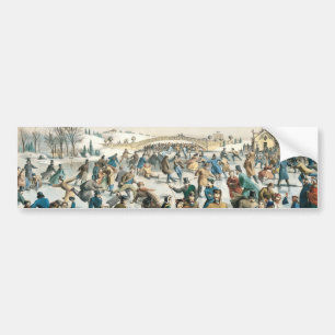 Victoriaanse Kerstmis Central Park Currier & Ives Bumpersticker