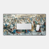 Victoriaanse Kerstmis Central Park Currier & Ives Bureaumat (Keyboard & Muis)