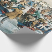 Victoriaanse Kerstmis Central Park Currier & Ives Cadeaupapier (Hoek)