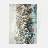 Victoriaanse Kerstmis Central Park Currier & Ives Fleece Deken (Voorkant)