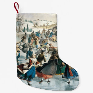 Victoriaanse Kerstmis Central Park Currier & Ives Kleine Kerstsok