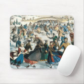 Victoriaanse Kerstmis Central Park Currier & Ives Muismat (Met muis)
