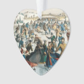 Victoriaanse Kerstmis Central Park Currier & Ives Ornament (voorkant)