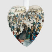 Victoriaanse Kerstmis Central Park Currier & Ives Ornament (voorkant)