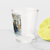 Victoriaanse Kerstmis Central Park Currier & Ives Shot Glas (Rechts)