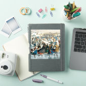 Victoriaanse Kerstmis Central Park Currier & Ives Sticker (iPad Cover)