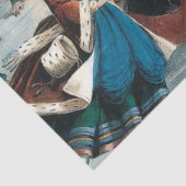 Victoriaanse Kerstmis Central Park Currier & Ives Tissuepapier (Detail)
