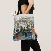 Victoriaanse Kerstmis Central Park Currier & Ives Tote Bag (Dichtbij)