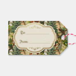 Victoriaanse Kerstpracht Cadeaulabel
