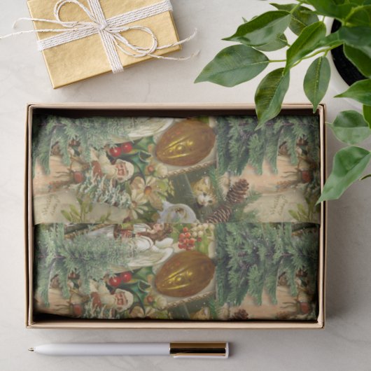 Victoriaanse Kerstpracht Tissuepapier (Geschenk)