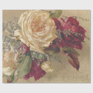 Victoriaanse Kerstrozen Cadeaupapier
