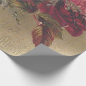 Victoriaanse Kerstrozen Cadeaupapier (Hoek)