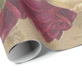 Victoriaanse Kerstrozen Cadeaupapier (Rol Hoek)