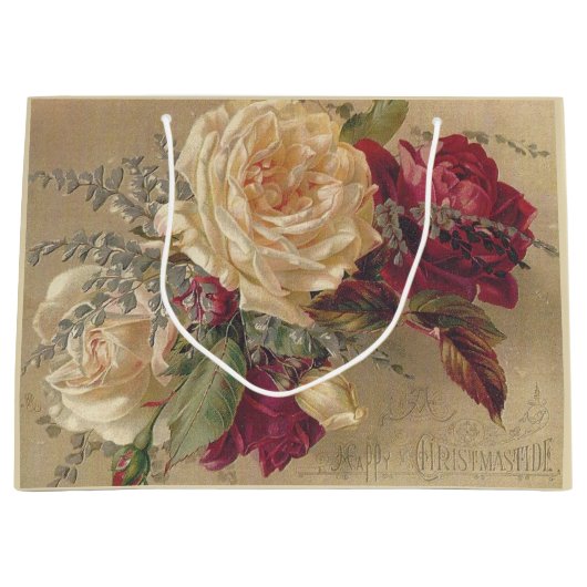 Victoriaanse Kerstrozen Groot Cadeauzakje (Voorkant)