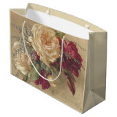 Victoriaanse Kerstrozen Groot Cadeauzakje (Achterkant Gekanteld)