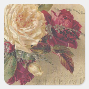 Victoriaanse Kerstrozen Sticker