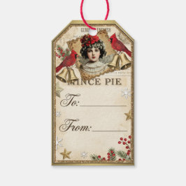 Victoriaanse Kerstschat Collage Cadeaulabel