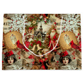 Victoriaanse Kerstschat Collage Groot Cadeauzakje (Voorkant)