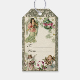 Victoriaanse Kerstsparking Cadeaulabel