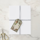 Victoriaanse Kerstsparking Cadeaulabel (Met Touw)