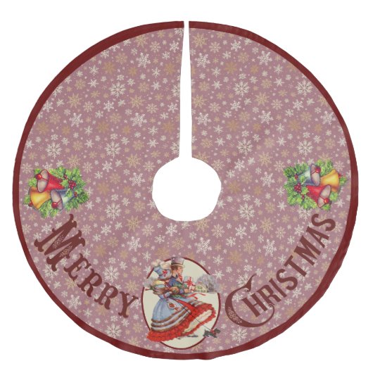Victoriaanse Kerstwinkel | Paarse Rand Kerstboom Rok (Voorkant)