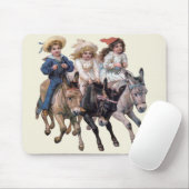 Victoriaanse Kinderen en Paarden Muismat (Met muis)