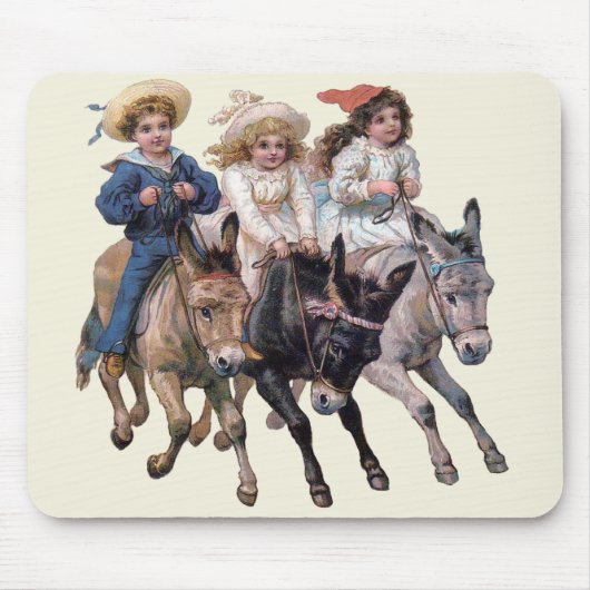 Victoriaanse Kinderen en Paarden Muismat (Voorkant)