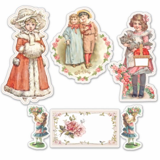 Victoriaanse kinderen sticker (Voorkant)