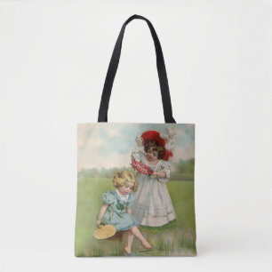 Victoriaanse Kinderen Vintage Zomer Meisjes Tuin Tote Bag