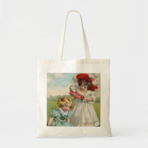 Victoriaanse Kinderen Vintage Zomer Meisjes Tuin Tote Bag