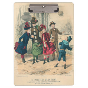 Victoriaanse kinderjurk speelgoed vintage antiek klembord