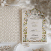Victoriaanse Koninklijke Elegantie Trouwkaarten Folie Uitnodiging