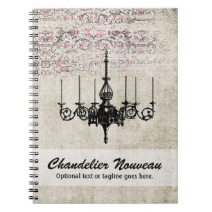 Victoriaanse kroonluchter Shabby Chic Vintage Dama Notitieboek